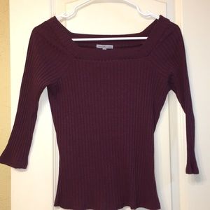 Maroon crop top.